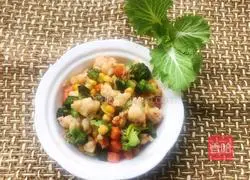 Illustration of how to make colorful vegetables and shrimps 11