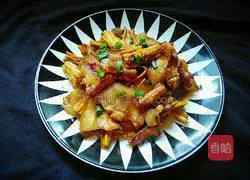 Illustration of how to make braised pork with yuba 16