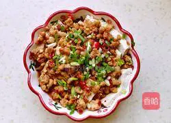 Illustration of how to make steamed tofu with flavored minced meat 9