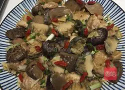 Steamed Mushrooms, Abalone and Chicken Illustration of practice 12