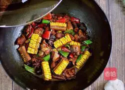 Illustration of how to make mushroom stewed chicken 14