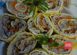 Illustration of how to make three-silk rolls 5