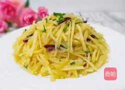 Illustration of how to make pepper and potato shreds 10