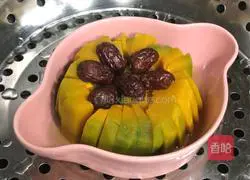  # steamed vegetables # Illustration of how to make steamed pumpkin with honey and red dates 6