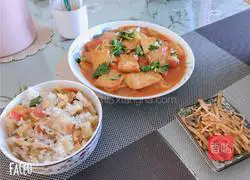 Illustration of how to make tofu in tomato sauce 3