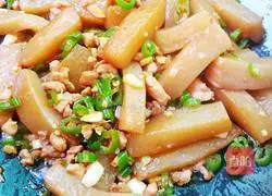 Illustration of how to make minced meat konjac tofu 9