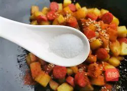 Cumin ham, diced potatoes recipe 11