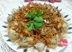 Illustration of how to make steamed chicken with Cordyceps flower 8