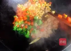 Illustration of how to make colorful vegetables and shrimps 9