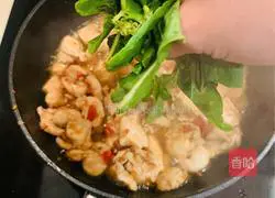 Thai Style A Illustration of how to stir-fry chicken with leaves 7