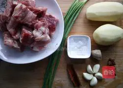 Illustration of braised pork ribs and stewed potatoes 2