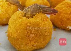 Illustration of how to make golden potato and shrimp balls 11
