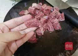 Illustration of braised beef brisket with tomatoes and potatoes 2