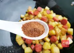 Cumin ham, diced potatoes recipe 8