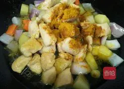 Illustration of how to make curry potato and chicken 7