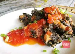 Illustration of how to make fried seaweed and vinegar pork 1