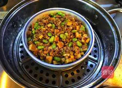 Illustration of how to make steamed tofu with edamame and minced meat 14