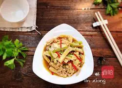 Celery and fragrant dried pork Illustration of how to make silk 18