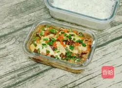 Illustration of how to make minced tofu bento 10