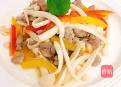 Illustration of how to make fried pork with seafood mushrooms 8