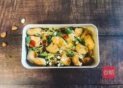 Illustration 7 of how to make steamed chicken breast with garlic and enoki mushrooms