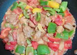 Illustration of Stir-fried Stuffed Chicken with Colorful Chili Peppers (10 Minutes Quick Dish) 12