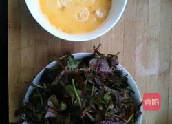 Illustration of how to make scrambled eggs with Chinese toon 1