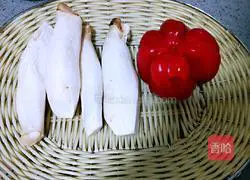 Illustration of how to make fried pork slices with king oyster mushroom 2