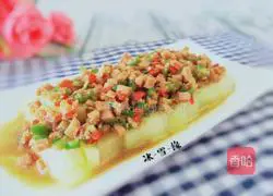 Illustration of how to make steamed winter melon with luncheon meat 1