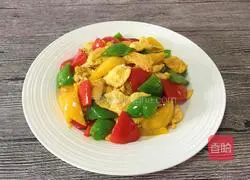 Illustration of how to make scrambled eggs with colored peppers 9