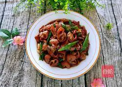 Illustration of how to cook large intestine with green pepper 12