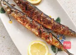 Illustration of grilled saury 7
