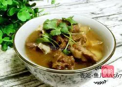 Illustration of how to make mutton chops and stewed radish 6