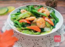 Illustration of how to make fried broccoli with shrimp balls 11