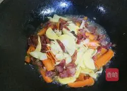 Illustration of how to make sausage and bamboo shoots 7