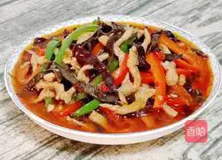 Illustration of how to make fried shredded pork with colored peppers 21