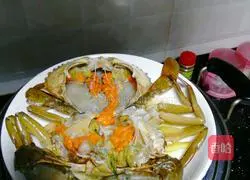 How to make green crab with green onion oil Illustration 2
