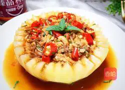 Illustration of how to make shrimp skin winter melon cup 14