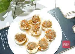 Illustration of how to make steamed egg, minced meat and tofu 6