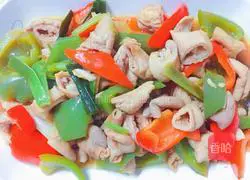 Illustration of how to make stir-fried large intestine 8