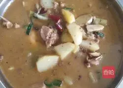 Potato stewed with chicken side Illustration of how to make legs 5