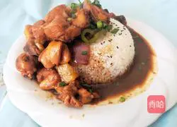 Illustration of how to make chicken leg and potato rice bowl 10