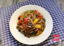 Illustration of how to make colorful peppers and mushrooms 11