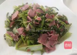 Illustration of how to make stir-fried thorn sprouts with ham 12