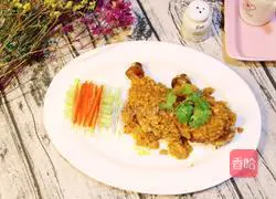 Illustration of how to make shredded coconut chicken legs 15