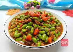 Illustration of how to make fried minced meat with edamame rice 19
