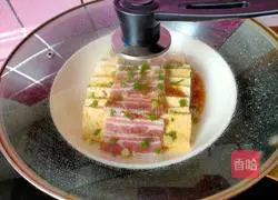 Steamed aged tofu with bacon and pork belly Illustration of how to do it 12