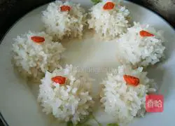 Illustration of how to make pearl meatballs 7