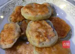 Illustration of how to make fresh sweet shrimp and lotus root cake with less oil 14