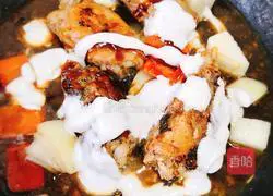 Illustration of how to make coconut milk dragon chicken 4